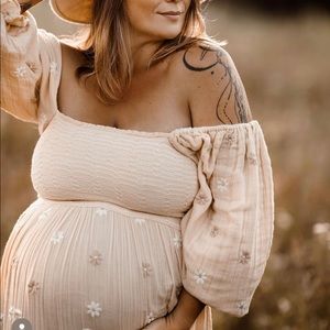 Dahlia embroidered midi dress